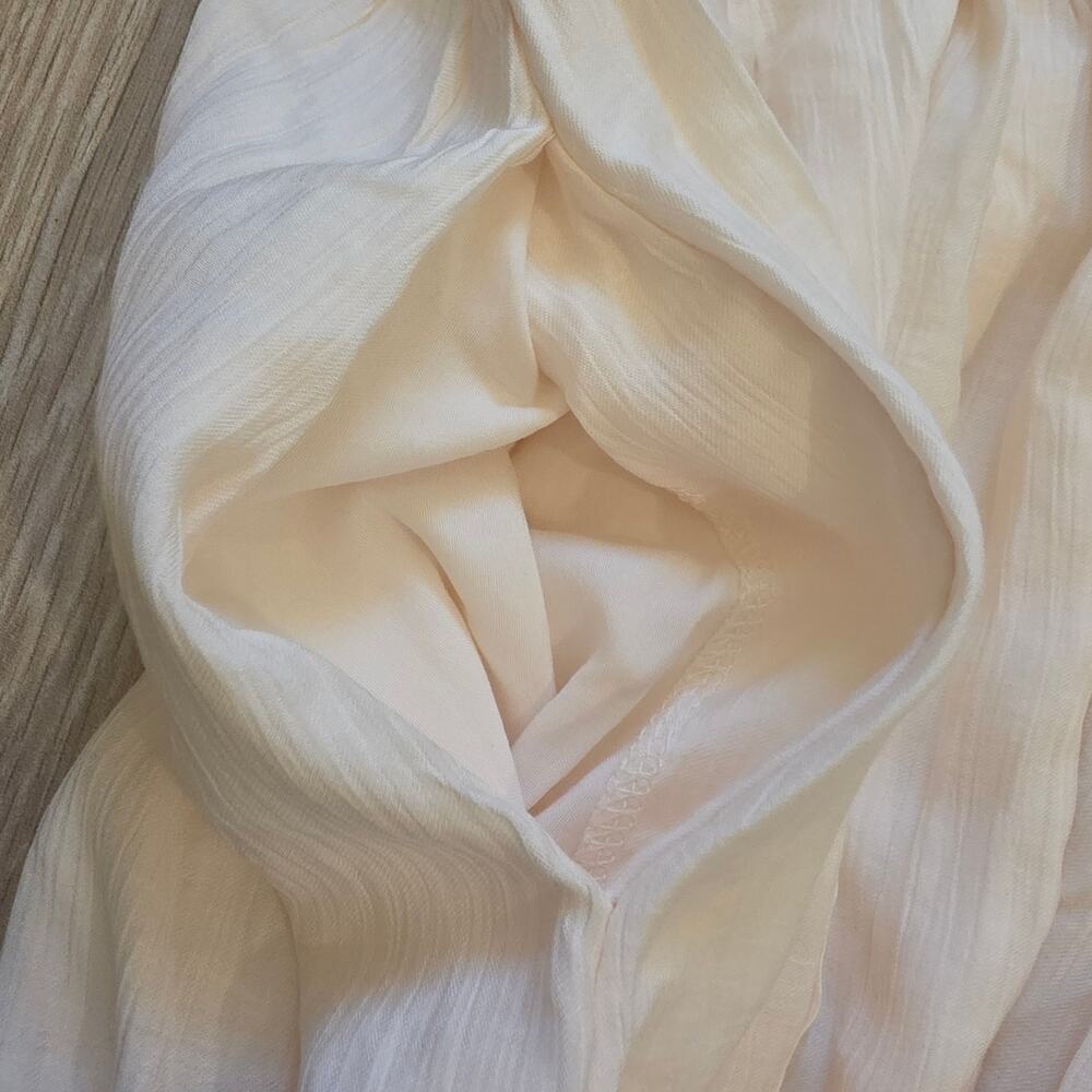 Roolee NWT Maxi Dress Womens Small Ivory Puff Sleeve Cottagecore Lace Bow - Picture 12 of 12